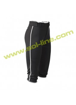 Softball Pipe Black Pant With White Piping